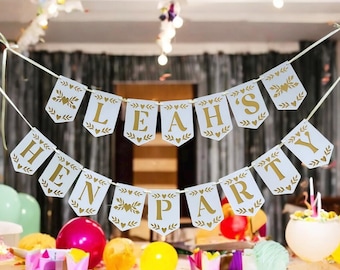 Personalised Hen party bunting custom bridal shower garland bachelorette banner