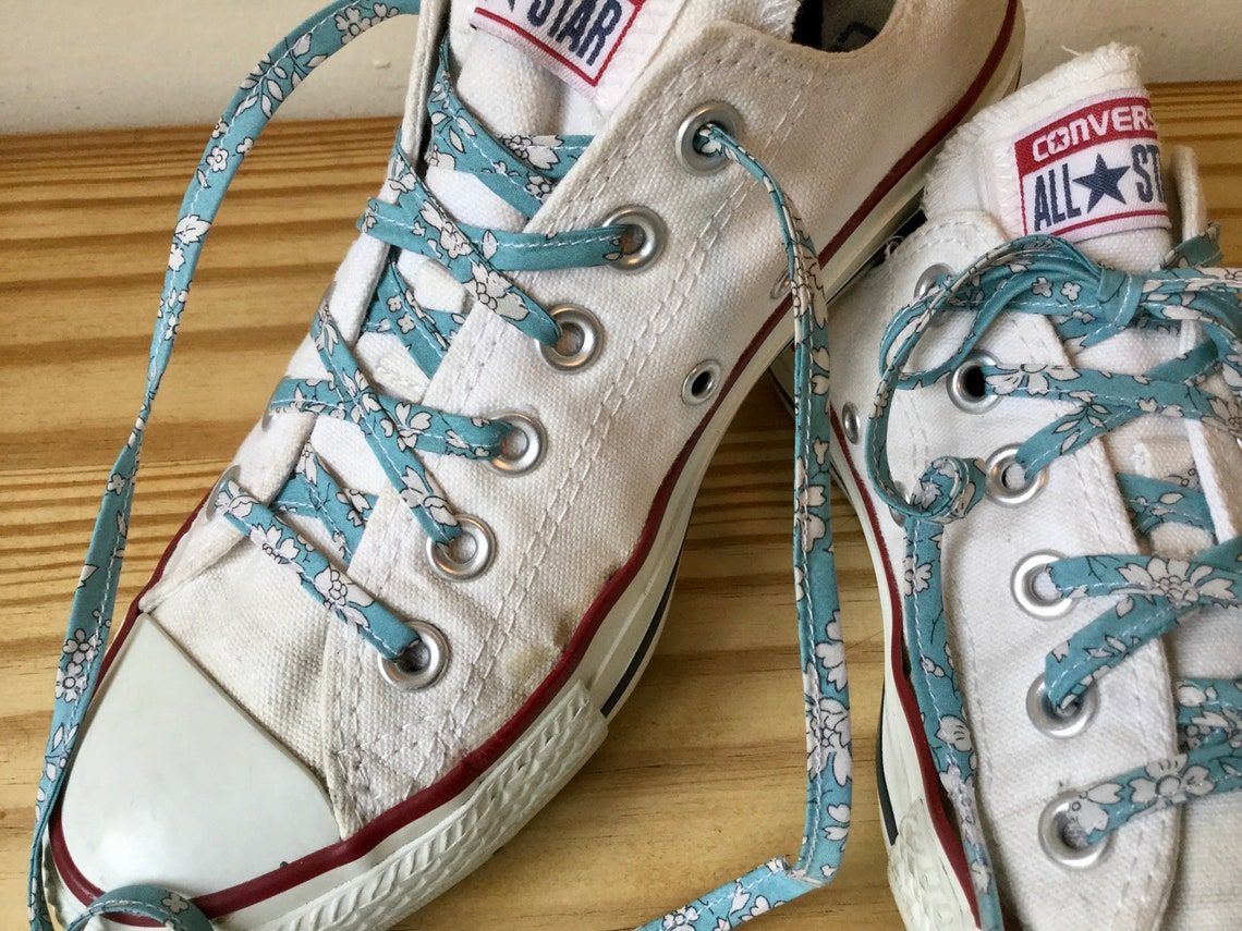 Liberty of London fabric shoelaces. Floral shoelaces in Etsy