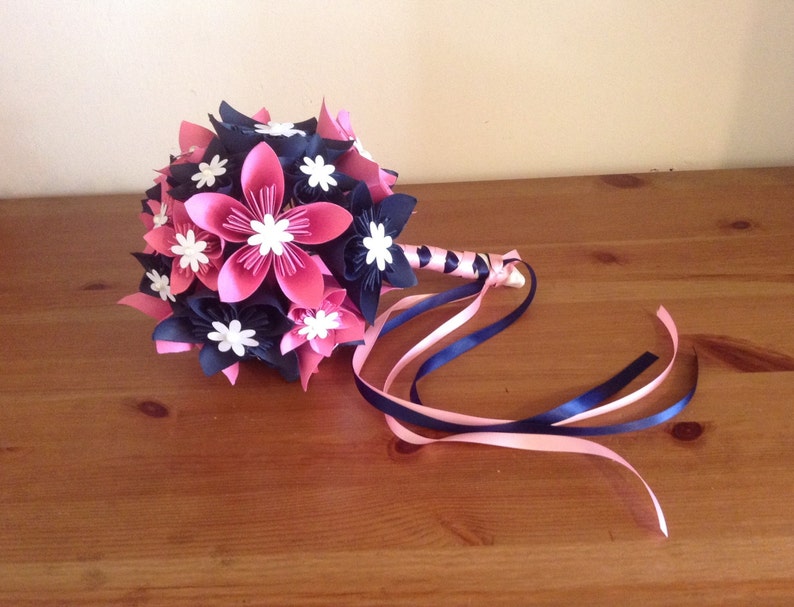Origami kusudama paper flower bouquet