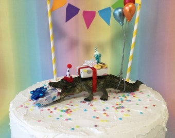 Alligator Birthday Cake Topper: Party Animal Decoration