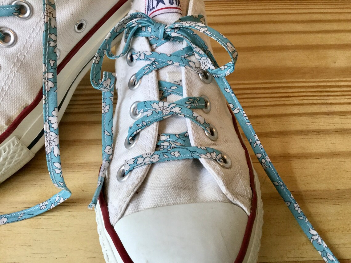 Liberty of London fabric shoelaces. Floral shoelaces in Etsy