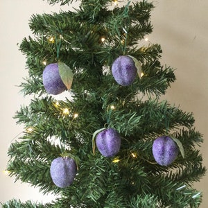 Sugar plum Christmas ornaments spun cotton sugared plum damson. Nutcracker Christmas image 4