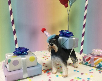 Schnauzer Cake Topper: Party Animal Birthday Dog Decoration