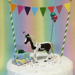 Skewbald Pony cake topper Party Animal cake decoration Birthday cake pinto horse topper. Paint horse cake decoration