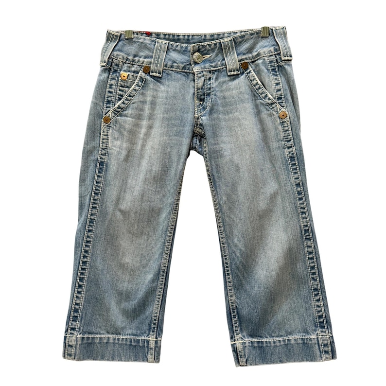 True Religion Sammy Big T Women's 28 Capri Jeans Light Denim Low-Rise Vintage image 1