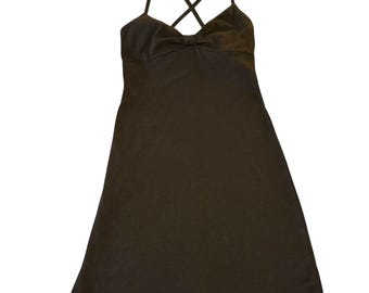 Abito aderente nero Victoria's Secret Vtg Moda Int'l LBD Taglia S Reggiseno incorporato Y2K