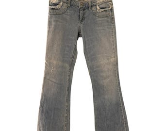 Flared Jeans Women's Size 30" Waist Jeweled X2 Denim Lab Distressed 8" rise Y2K
