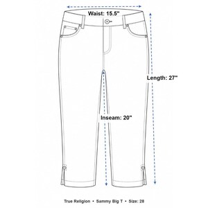 True Religion Sammy Big T Women's 28 Capri Jeans Light Denim Low-Rise Vintage image 11