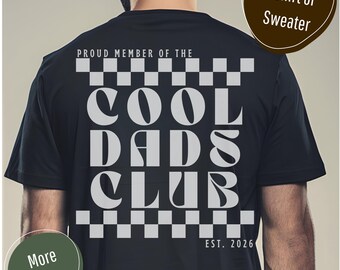 Cool Dads Club Shirt Personalisiert mit Jahr – Papa T-Shirt, Papa Sweatshirt, Papa Geburtstag Geschenk, Vatertag Geschenk, EST Wunschdatum