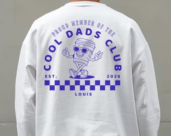 Cool Dads Club T-Shirt personalisiert, Shirt mit Name und Jahr, Vater Hoodie Geschenk, werdender Papa Ankündigung, Vatertag, Papa Sweatshirt