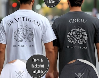 JGA Shirt Männer personalisiert, Bier T-Shirt Datum, Lecker Bierchen Club Shirt, Junggesellenabschied Gruppenshirt, Team Bräutigam Outfit