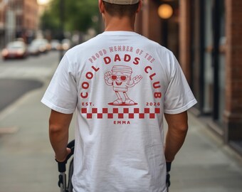 Cool Dads Club T-Shirt personalisiert, Shirt mit Name und Jahr, Vater Hoodie Geschenk, werdender Papa Ankündigung, Vatertag, Papa Sweatshirt