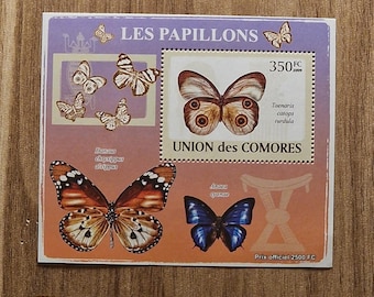 Juego de sellos de mariposas raras de Comoras 2009, 3 hojas de recuerdo, MNH, Filatelia Naturaleza Tropical, Serie Les Papillons