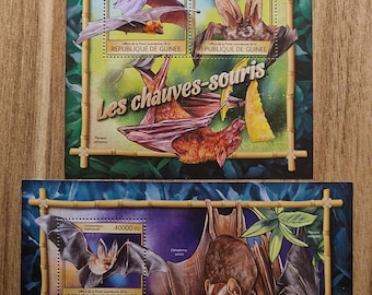 Bat Stamp Set - Guinea MNH Souvenir Sheets, Exotic Animal Philately, Nature & Wildlife Collection