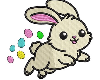 Running Easter Bunny Embroidery Design