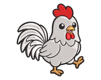 Rooster Embroidery Design Farm Chicken Farmhouse Animal Kids Pattern