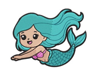 Mermaid Embroidery Design Girls Nursery Ocean Fantasy