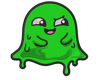 Slime Monster Embroidery Design Halloween Green Dripping Kids Boys