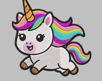 Unicorn Embroidery Design Rainbow Girls Nursery Magical Horn Kids