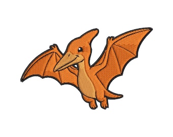 Pterodactyl Embroidery Design Flying Dinosaur Kids Boys Nursery Dino