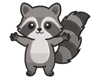 Raccoon Embroidery Design Woodland Nursery Forest Animal Kids Pattern