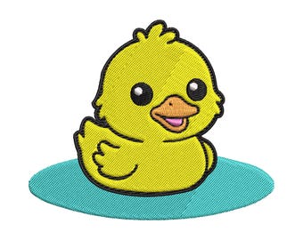 Duckling Embroidery Design Baby Duck Nursery Farm Water Animal Kids Pattern