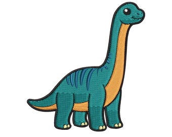 Brachiosaurus Dinosaur Embroidery Design Kids Boys Nursery