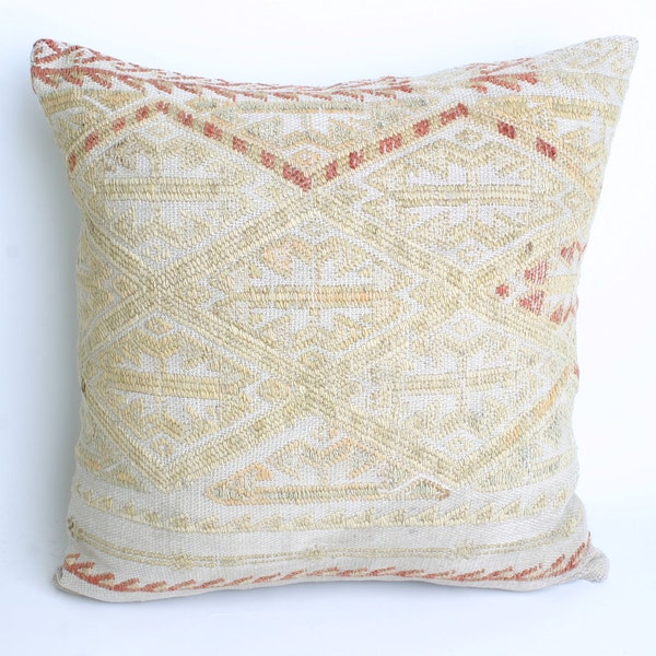 Turks Handmade Kilim Pillow Case -16X16 - Delivered within 2-4 Days by DHL,UPS or PTS