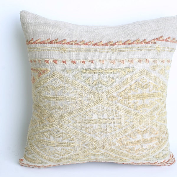 Turks Handmade Kilim Pillow Case -16X16 - Delivered within 2-4 Days by DHL,UPS or PTS