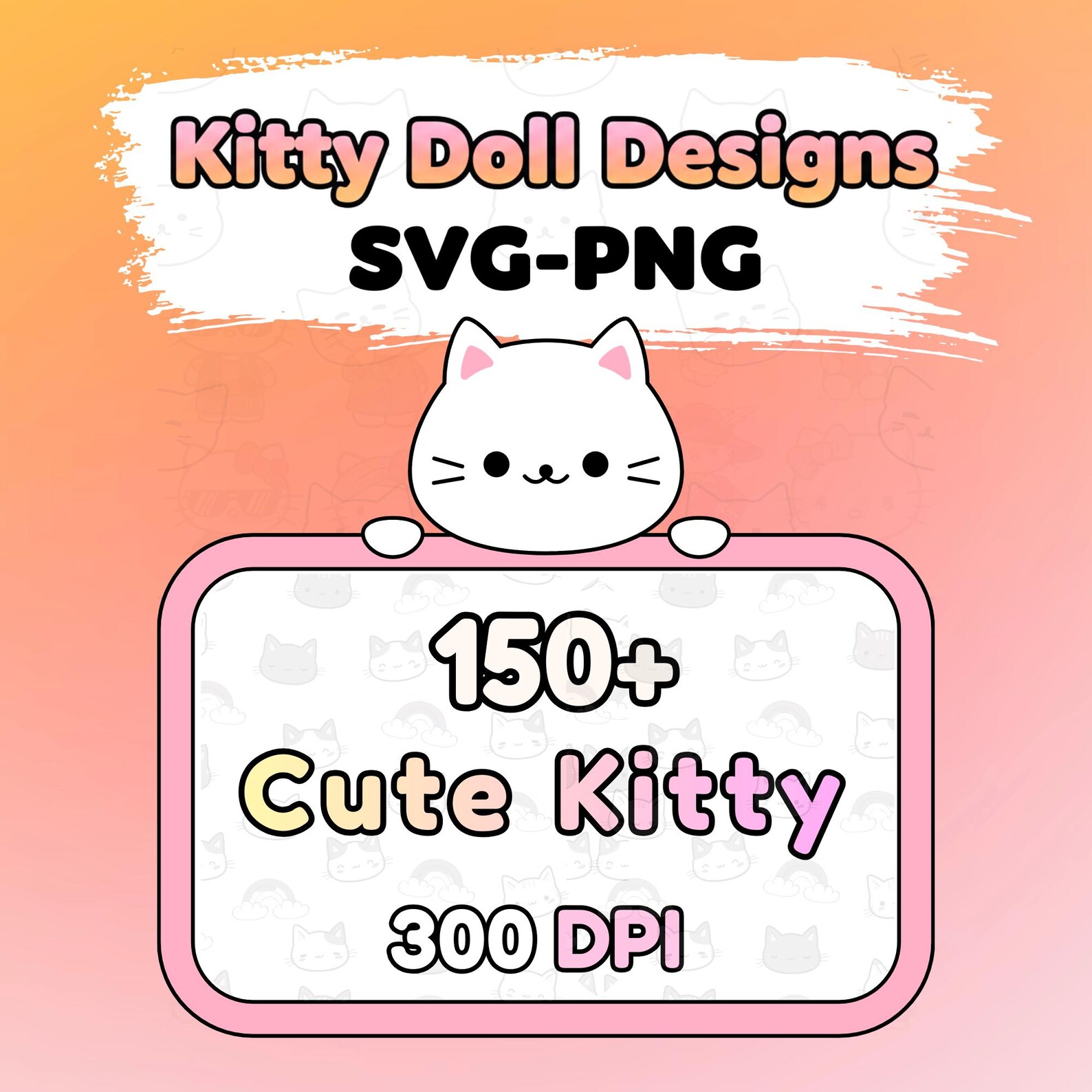 150+ Cute Kitty SVG PNG Bundle, Kitty Clipart for Cat Lovers, Cricut ...
