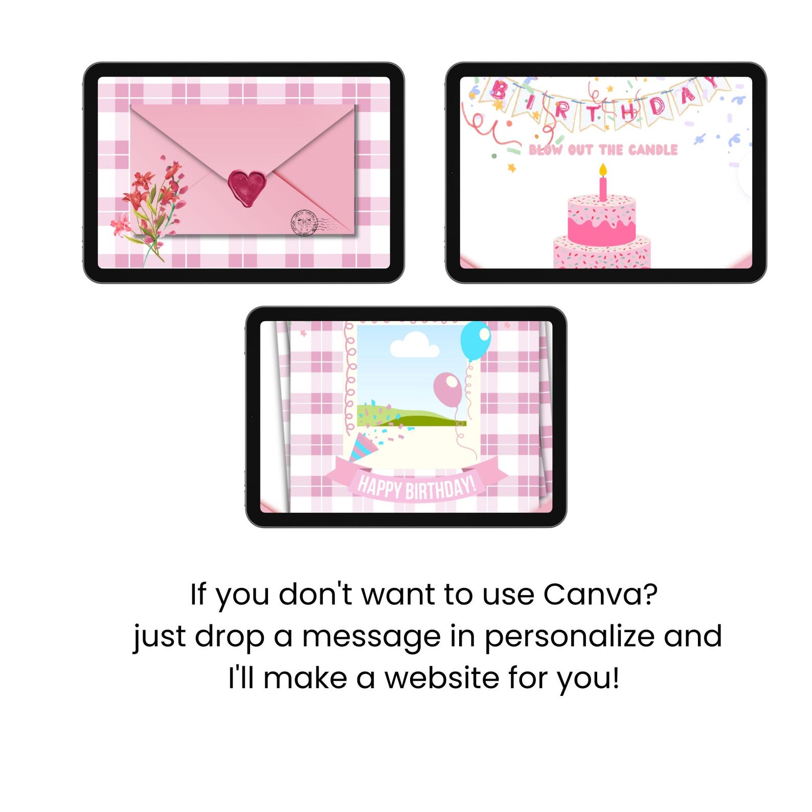 Editable Birthday Website Template Canva Landing Page (instant