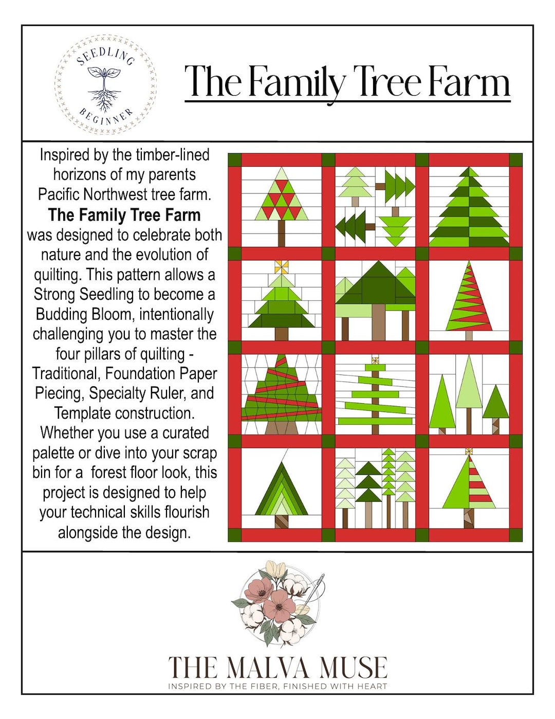 The Family Tree Farm- Digital Quilt Pattern - Etsy