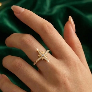8 Point Star Ring - Etsy