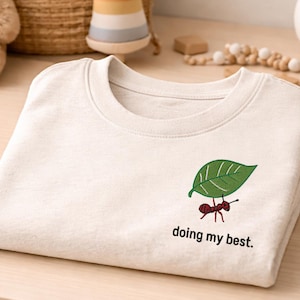 Kids T-Shirt, Ant Embroidery Tee, Minimalist Child Gift, Toddler Outfit