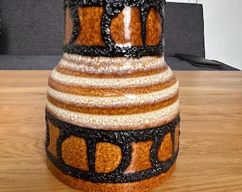 Vintage mid-century West Germany Scheurich Keramik 215-18 Fat Lava Vase