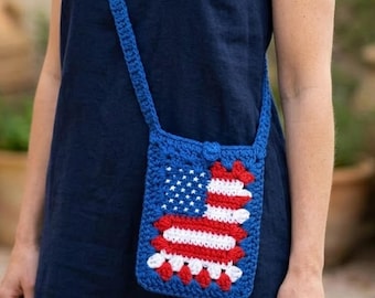 Umhängetasche mit amerikanischer Flagge / Crossbody-Tasche / 4