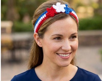 Kopfband gehäkelt / 250 Jahre USA Fan Flagge gehäkelt / 4. Juli Haarband / USA Flagge Farben / Unabhängigkeitstag Geschenk