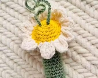 Gehäkelte Blume Lippenstift Halter, handgemachte Lippenbalsam Etui, Floral Lippenstift Beutel Schlüsselbund, niedliches Geschenk für sie, Boho Häkel Accessoire