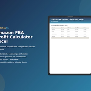 Amazon FBA Profit Calculator Excel | FBA Fee Spreadsheet | Seller Revenue Tracker 2026