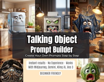 AI Talking Object Video Generator - Midjourney v6.1 & Kling 2.6 Prompt Architect - Viral Character Animation Tool - Faceless Video Factory