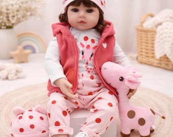 47 cm Reborn Toddler Baby Dock Mjuk Kropp, Silikon Livaktig Flickadocka, Realistisk Nyfödd Gåva För Barn