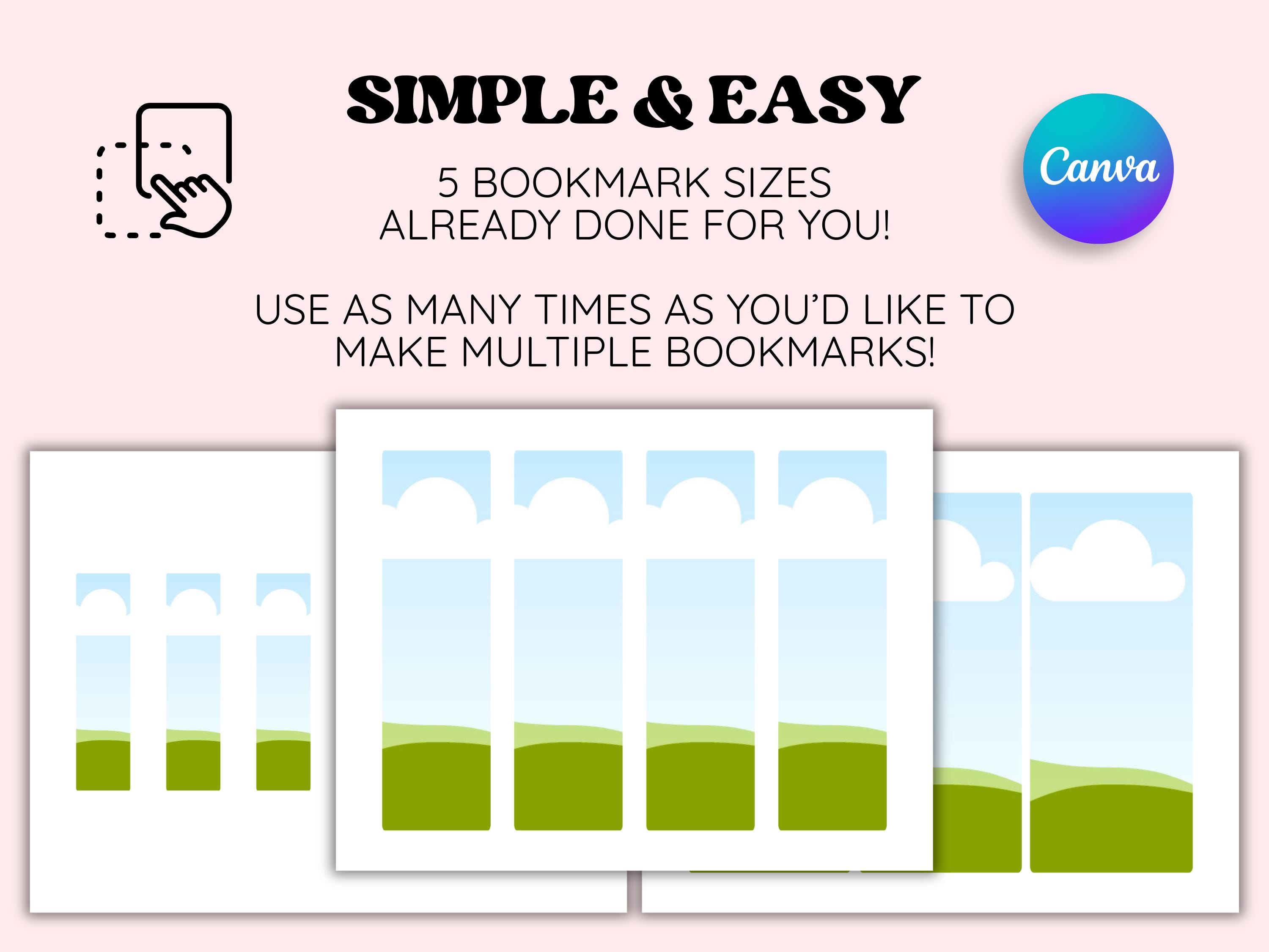 Editable Bookmark Template Bundle, DIY Custom Bookmarks, Canva Drag ...