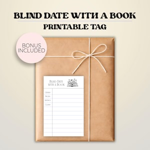 Blind Date with a Book Tag Printable, Surprise Mystery Book Exchange Gift, Review Library Card, Book Club Activity