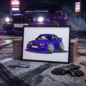 Custom Car Portrait from Photo – Stance / JDM Car Illustration, Personalized Digital Car Art, Gift for Car Enthusiast