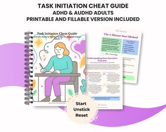 Task Initiation Guide, Printable and Fillable Guide, For AuDHD, Autistic, neurodivergent and ADHD Adults