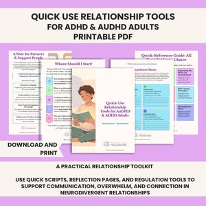 Relationship Scripts & Tools Workbook, Neurodivergent Communication Support, For ADHD, AuDHD, Autistic Adults
