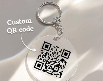 Llavero de redes sociales con código QR escaneable con tu voz o texto. Regalo para ella.