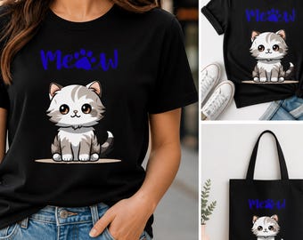 Cat Meow SVG PNG Bundle, Mother’s Day Shirt Designs, Sublimation Files (Instant Download)