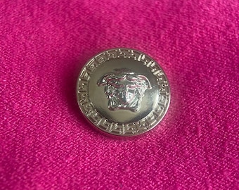 Vintage Versace Medusa Metal Button 23mm – Silver Tone