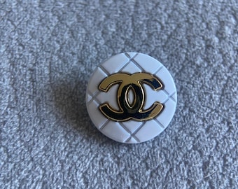 White and Gold Vintage Button 20mm – Luxury Metal Sewing Button – Classic Coat Button